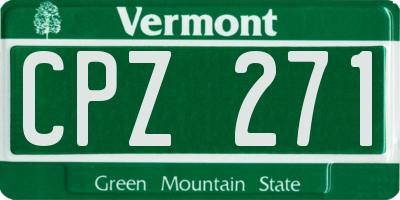 VT license plate CPZ271