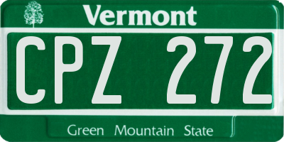 VT license plate CPZ272