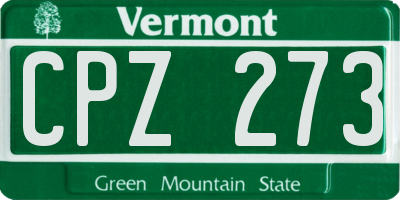 VT license plate CPZ273