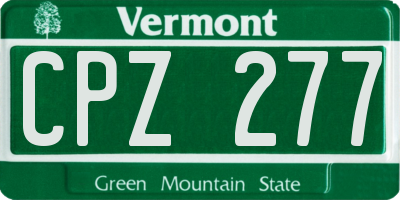 VT license plate CPZ277