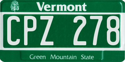 VT license plate CPZ278