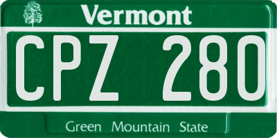 VT license plate CPZ280