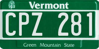 VT license plate CPZ281