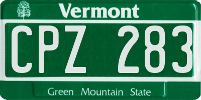 VT license plate CPZ283