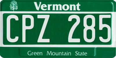 VT license plate CPZ285