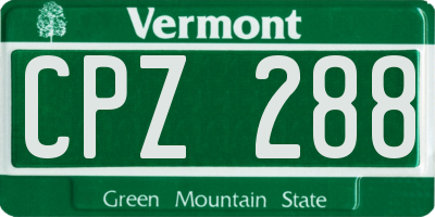 VT license plate CPZ288