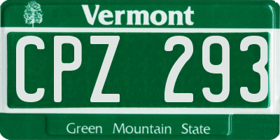 VT license plate CPZ293