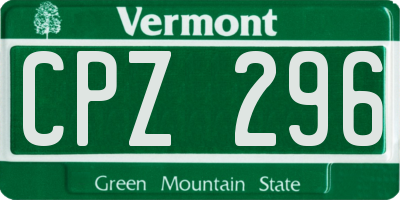 VT license plate CPZ296