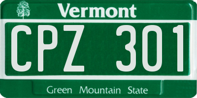 VT license plate CPZ301