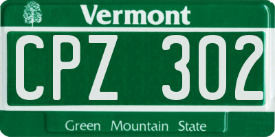 VT license plate CPZ302