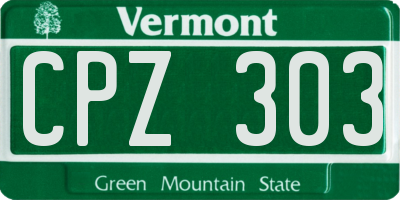 VT license plate CPZ303