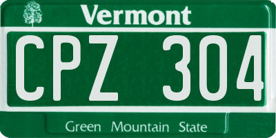 VT license plate CPZ304