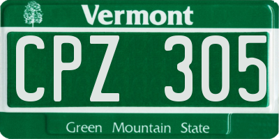 VT license plate CPZ305