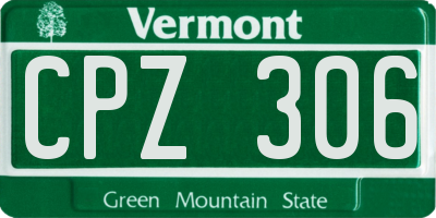 VT license plate CPZ306