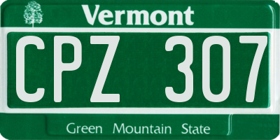 VT license plate CPZ307