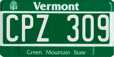 VT license plate CPZ309