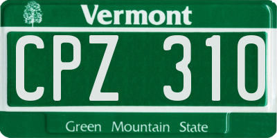 VT license plate CPZ310