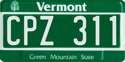 VT license plate CPZ311