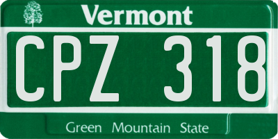 VT license plate CPZ318