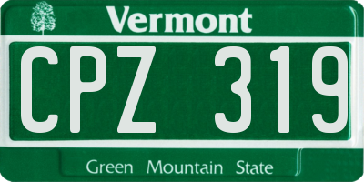 VT license plate CPZ319