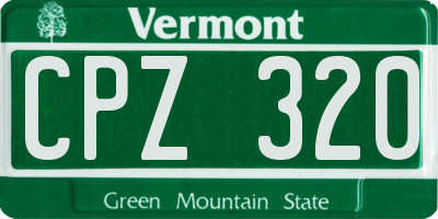 VT license plate CPZ320