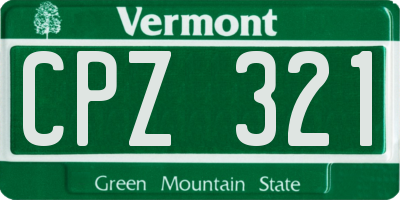 VT license plate CPZ321
