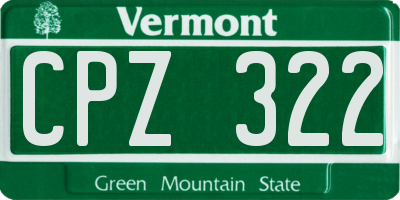 VT license plate CPZ322
