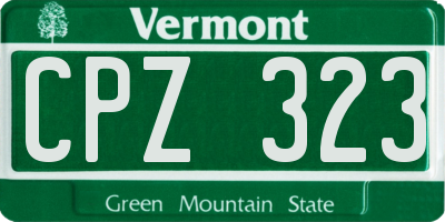 VT license plate CPZ323