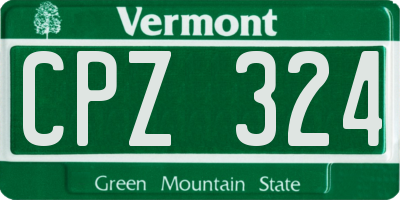 VT license plate CPZ324