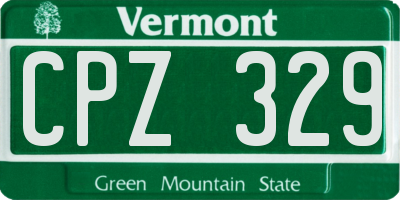 VT license plate CPZ329