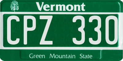 VT license plate CPZ330