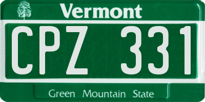 VT license plate CPZ331