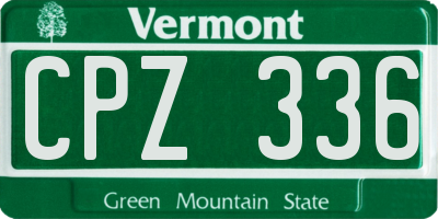 VT license plate CPZ336