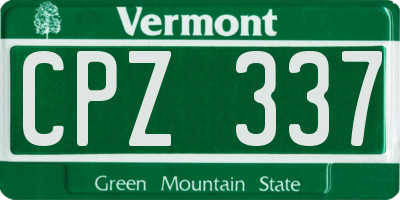 VT license plate CPZ337