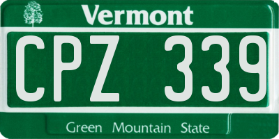VT license plate CPZ339