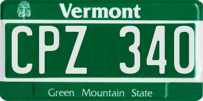 VT license plate CPZ340