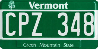 VT license plate CPZ348