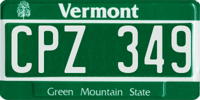 VT license plate CPZ349