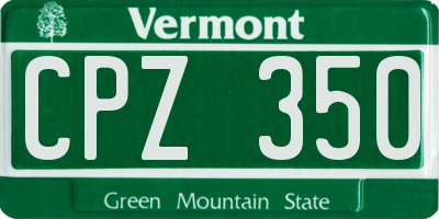 VT license plate CPZ350