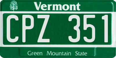 VT license plate CPZ351