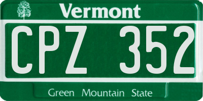 VT license plate CPZ352