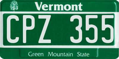 VT license plate CPZ355