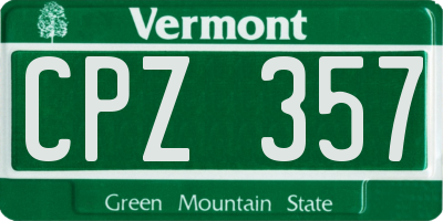 VT license plate CPZ357