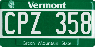 VT license plate CPZ358