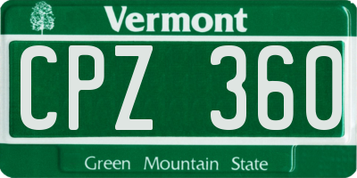 VT license plate CPZ360