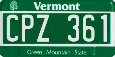 VT license plate CPZ361