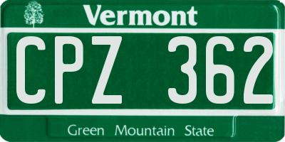 VT license plate CPZ362