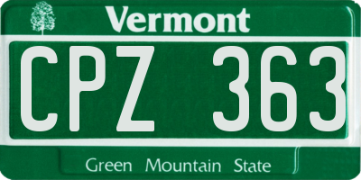 VT license plate CPZ363