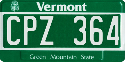 VT license plate CPZ364
