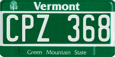 VT license plate CPZ368